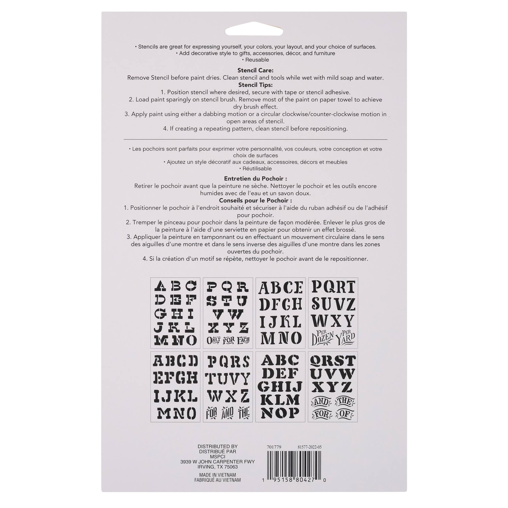 Alphabet Farmers Market Stencils, 7" x 10" by Craft Smart®